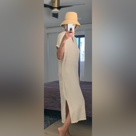 It Is Well Mandarin Gauze Dress in Natural size S - Picture 4 of 13